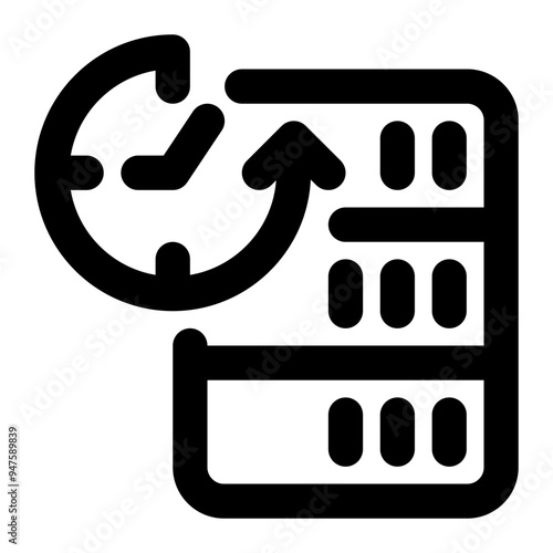 recovery, recovery time objective, rto, real time, database outline icon