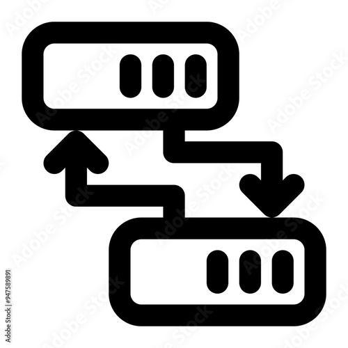 replication, duplicating, copying, redundant, database outline icon