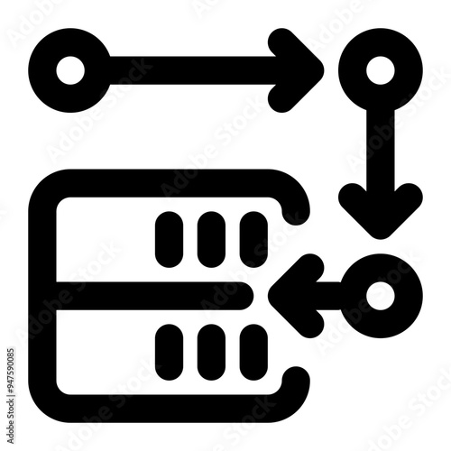stored procedure, procedure, steps, database, server outline icon