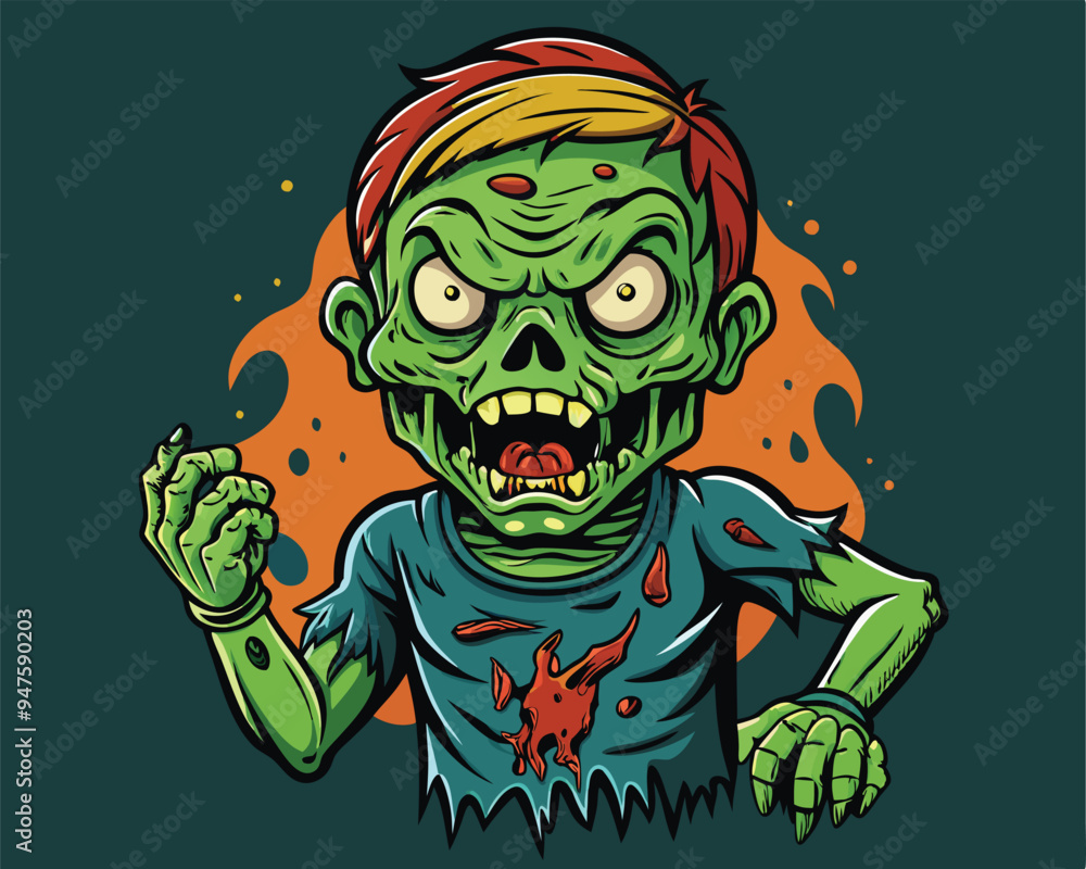 halloween zombie sticker and t shirt design vector illustration halloween zombie sticker and t shirt design vector illustration