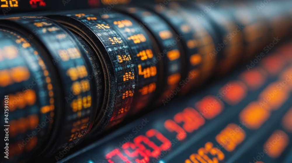 Close-up of a Stock Ticker Display Close-up of a Stock Ticker Display