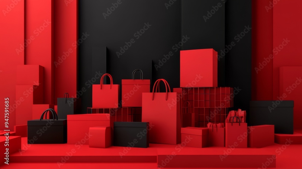Obraz premium Online and Offline Shopping Promotion