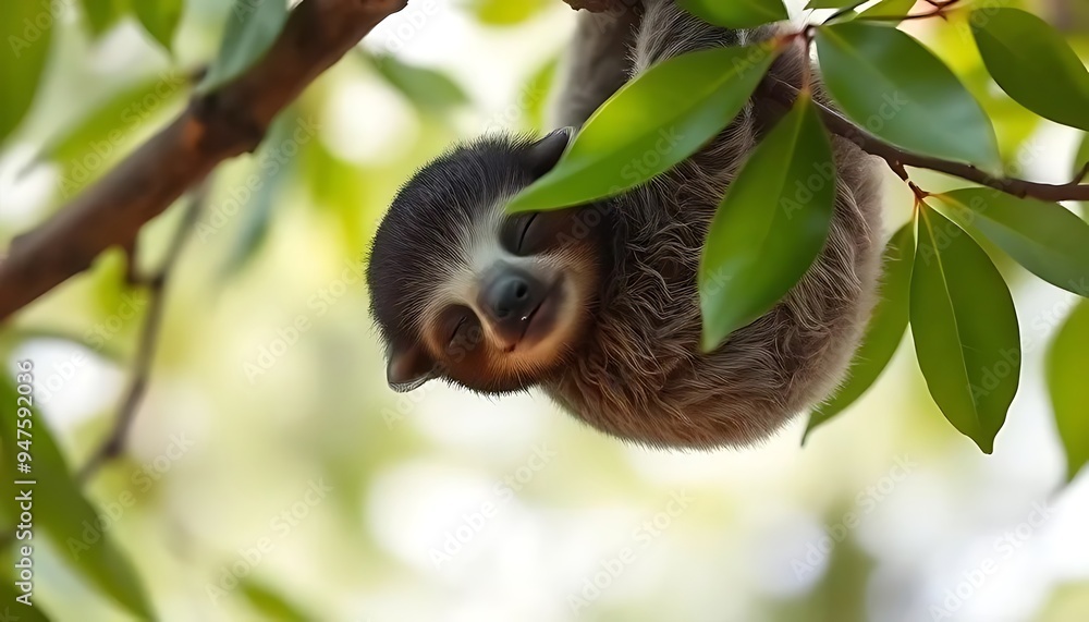 Adorable Baby Sloth Sleeping in a Tree Adorable Baby Sloth Sleeping in a Tree