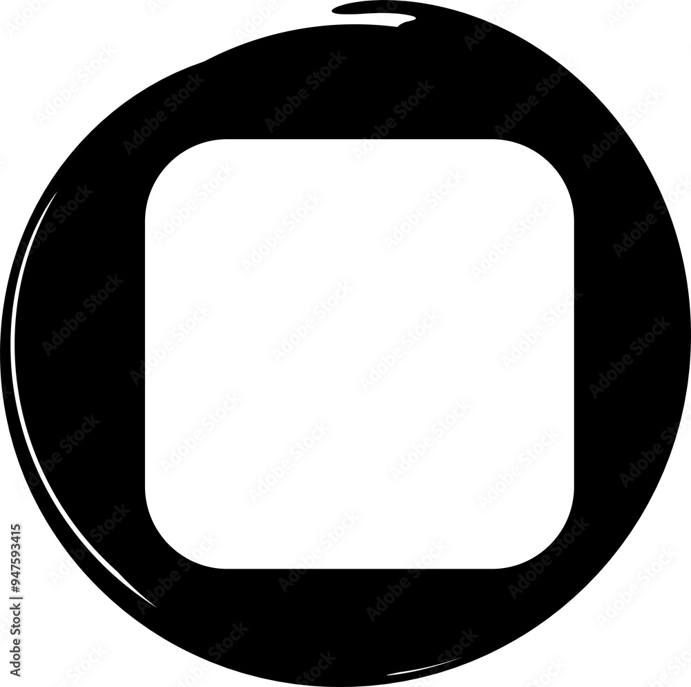Circle brush frames with rounded square border layout Circle brush frames with rounded square border layout