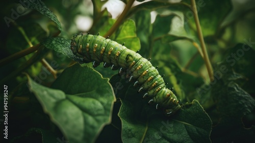 Caterpillar on a Leaf