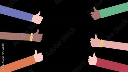 Hands With Thumbs Up Animation HD On Alpha photo