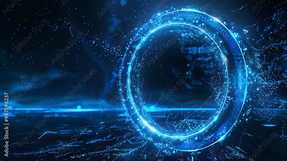 Obraz premium Abstract Glowing Blue Ring