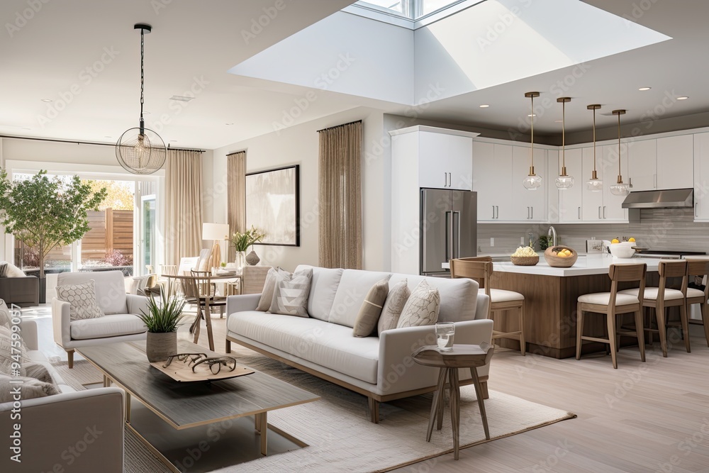 A light - filled living space with seamless transitions between the kitchen, dining, and lounge areas, creating an inviting open - concept layout
A light - filled living space with seamless transitions between the kitchen, dining, and lounge areas, creating an inviting open - concept layout