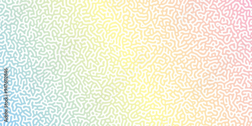 Abstract Reaction-diffusion Turing pattern natural texture coral yellow, blue gradient colour scheme. Linear design with biological shapes. Organic lines memphis. abstract turing organic wallpaper.	
