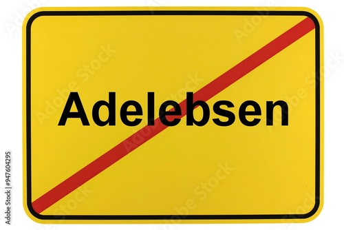 Illustration eines Ortsausgangsschildes der Gemeinde Adelebsen in Niedersachsen