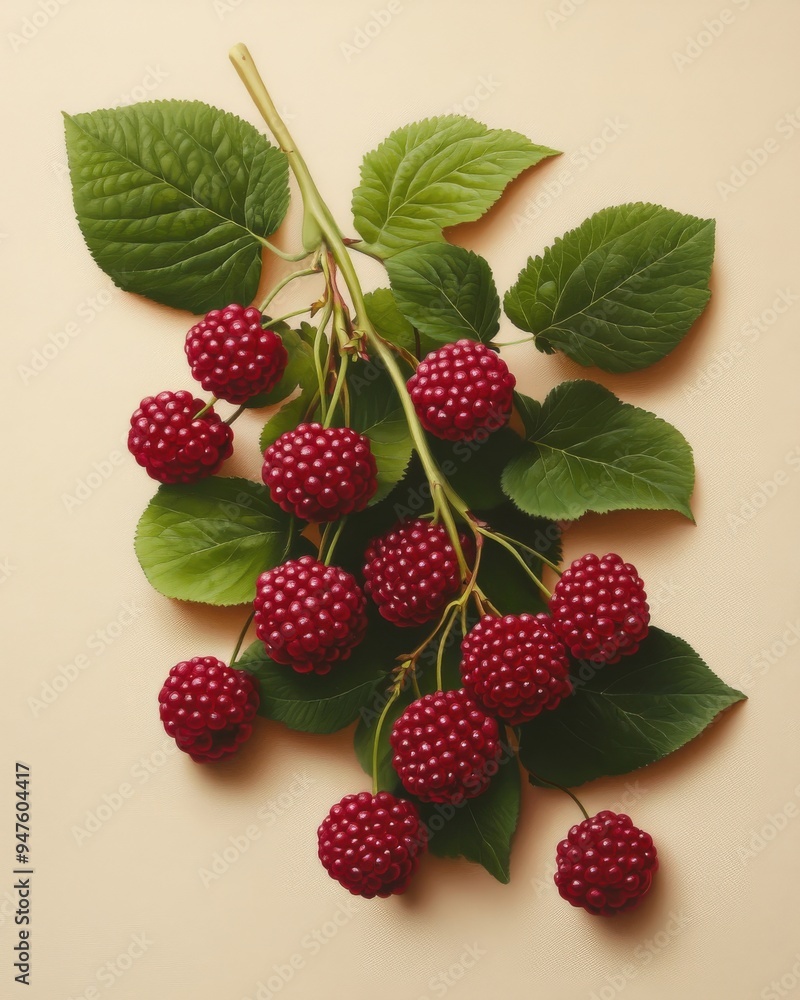 Fresh red raspberries with vibrant green leaves, perfect for healthy recipes and fruity designs. Ideal for food photography. Fresh red raspberries with vibrant green leaves, perfect for healthy recipes and fruity designs. Ideal for food photography.