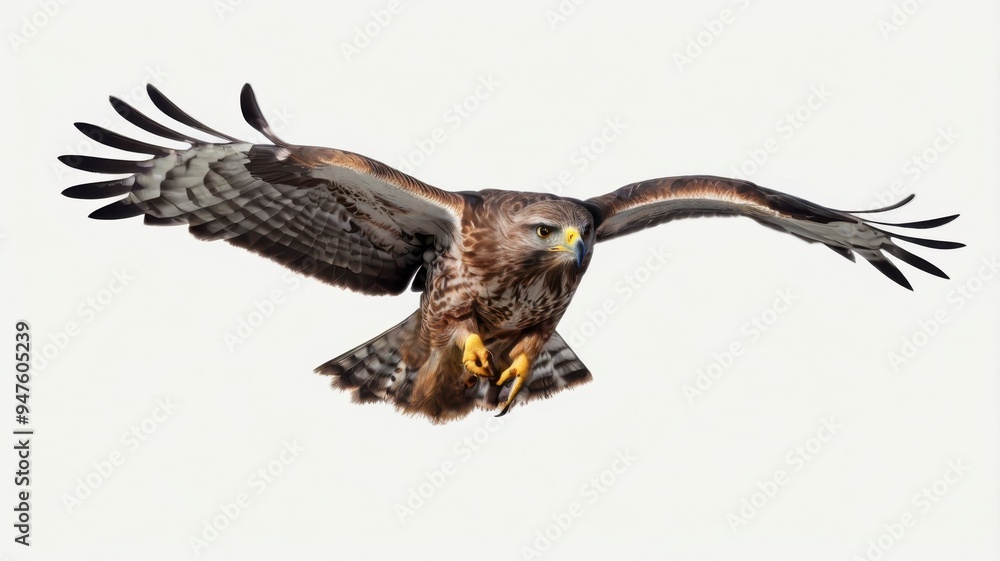 Isolated common buzzard flying, transparent PNG Isolated common buzzard flying, transparent PNG