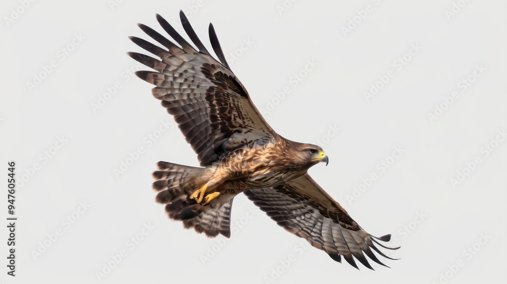 Isolated common buzzard in mid-flight, transparent PNG Isolated common buzzard in mid-flight, transparent PNG