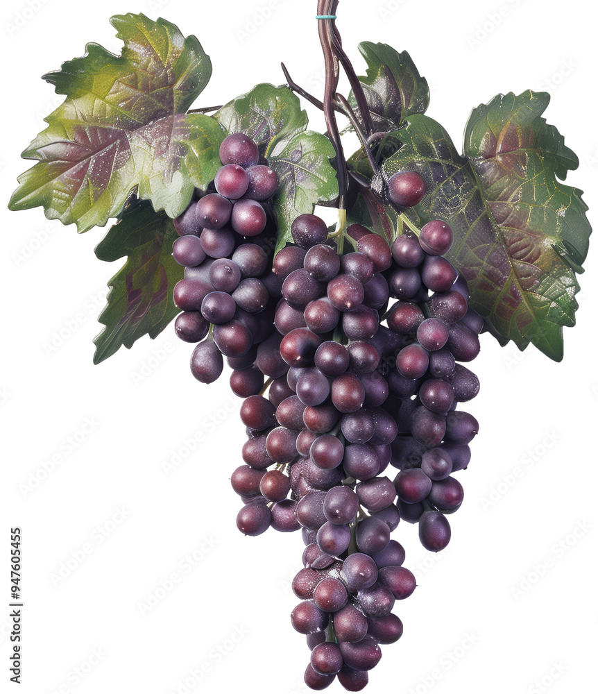 Fototapeta premium Bunch of grapes hanging from a vine