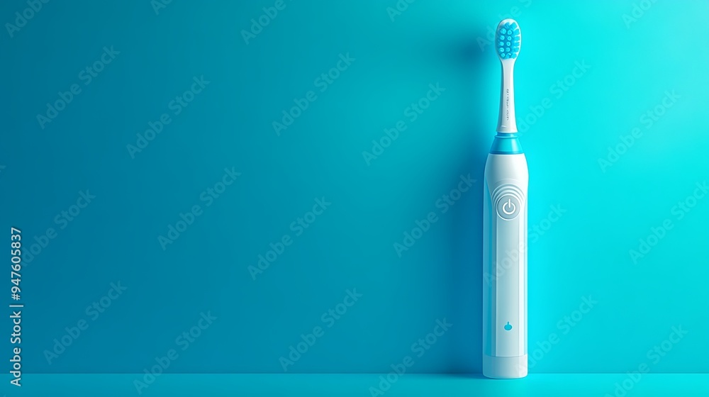 An electric toothbrush and a tube of toothpaste on an isolated background An electric toothbrush and a tube of toothpaste on an isolated background