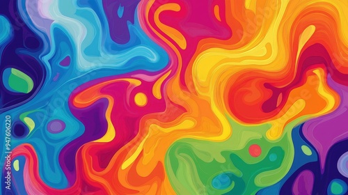 Energetic abstract patterns in vivid display