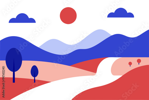 Serene Minimalist Landscapes: Perfect for Tranquil Settings
