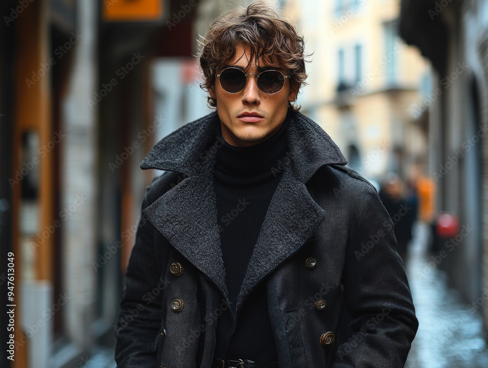 Stylish Man in Dark Coat and Sunglasses
Stylish Man in Dark Coat and Sunglasses