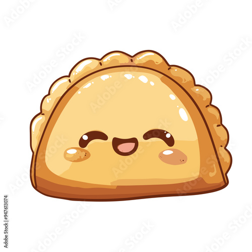Kawaii Empanada Character - Cute Food Illustration