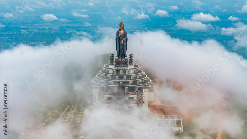 The Ba Den Pagoda is one of the ancient pagoda on mountain in Tay Ninh city. The tourist area has unique Buddhist architecture with the highest elevation in the area view from below is very beautiful