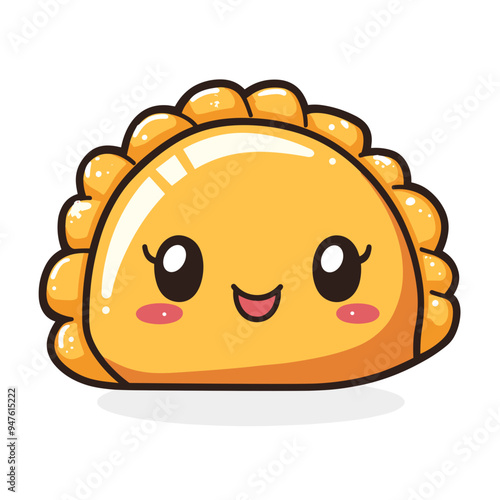 Kawaii Empanada Character - Cute Food Illustration