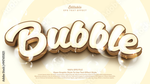 3d bold bubble words text effect theme.