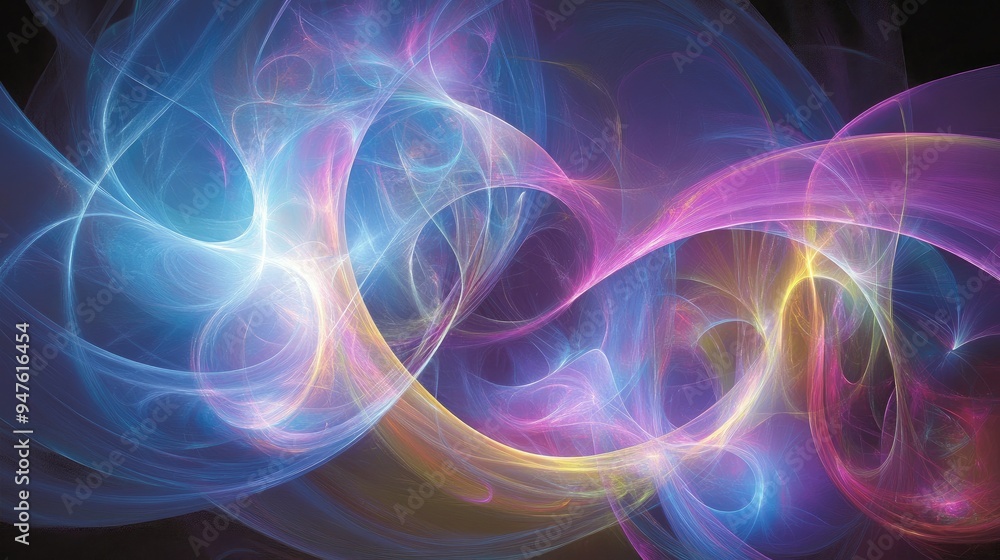 Ethereal glow emanating from abstract shapes Ethereal glow emanating from abstract shapes