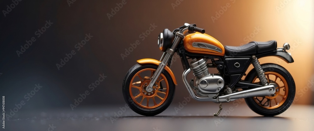 Orange and Black Motorcycle with Chrome Accents Orange and Black Motorcycle with Chrome Accents