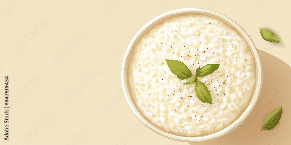 Rice pudding in a wide shallow dish, no garnishes Rice pudding in a wide shallow dish, no garnishes