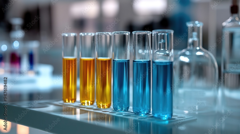 Test tubes in clinic, pharmacy and medical research laboratory and new chemical substances. copy space for text. Test tubes in clinic, pharmacy and medical research laboratory and new chemical substances. copy space for text.