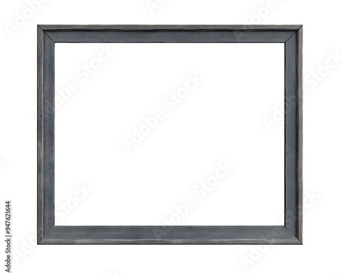 black wooden picture frame isolated on transparent background