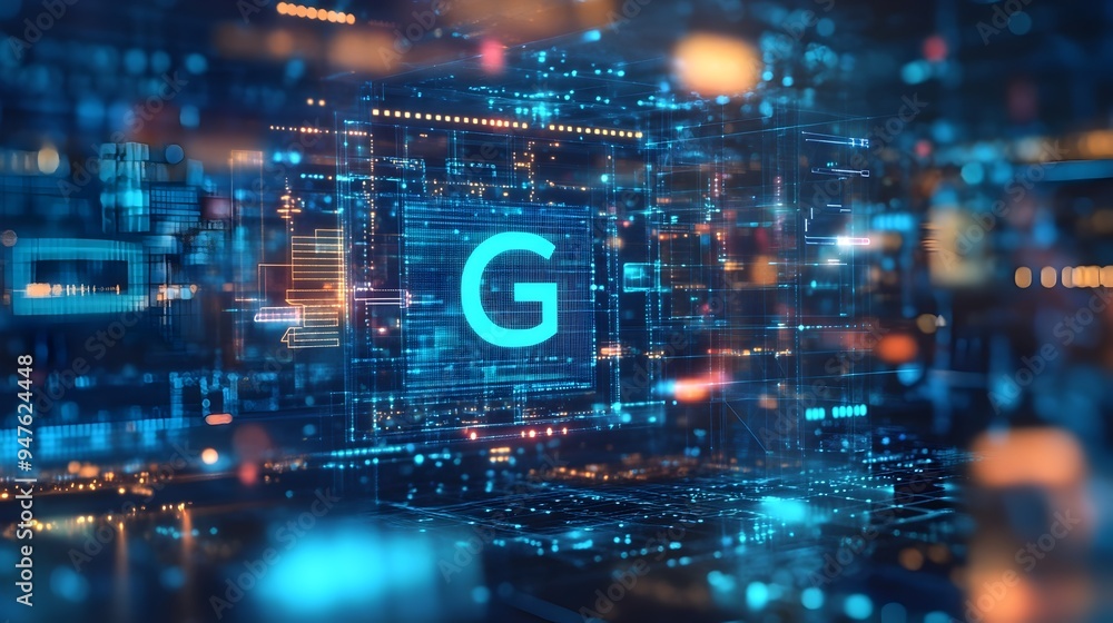 Obraz premium 6G Network Digital Interface Showcasing Future Connectivity and Innovation