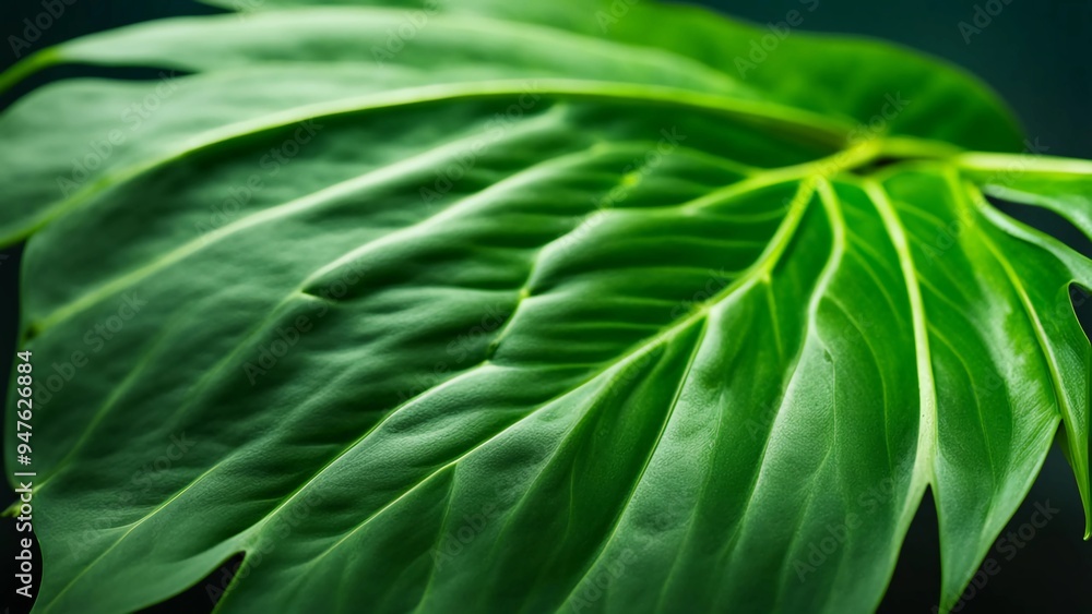 Monstera Leaf, close-up of a Monstera leaf, distinctive split edges and deep green color Monstera Leaf, close-up of a Monstera leaf, distinctive split edges and deep green color