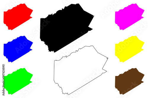 Delaware County, New York State (U.S. county, United States of America, USA, U.S., US) map vector illustration, scribble sketch Delaware map