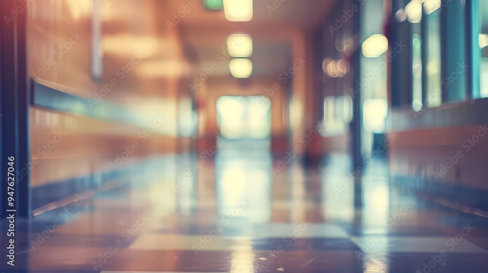 On the blurred background of the empty classroom. Blurred school background On the blurred background of the empty classroom. Blurred school background