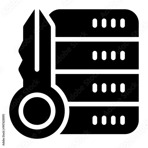 key, unique, relational, database, identify solid or glyph icon