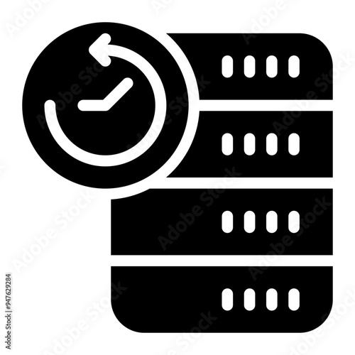 recovery, recovery time objective, rto, real time, database solid or glyph icon