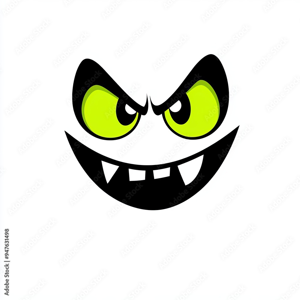 Evil grin face with glowing green eyes, Simple cartoon face with a menacing grin and bright green eyes, exuding a creepy and mischievous expression.
Evil grin face with glowing green eyes, Simple cartoon face with a menacing grin and bright green eyes, exuding a creepy and mischievous expression.