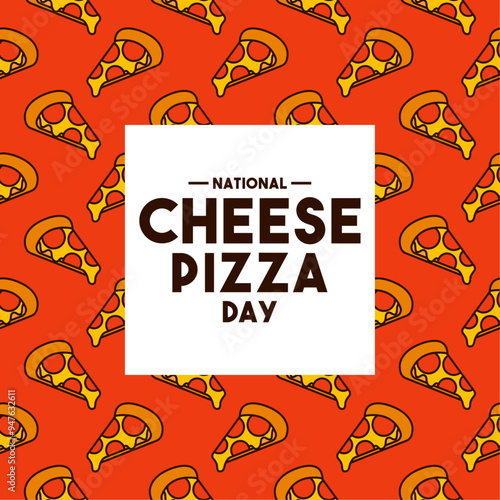 Vector Illustration of National Cheese Pizza Day. September 5. Seamless pattern. Flat design vector.