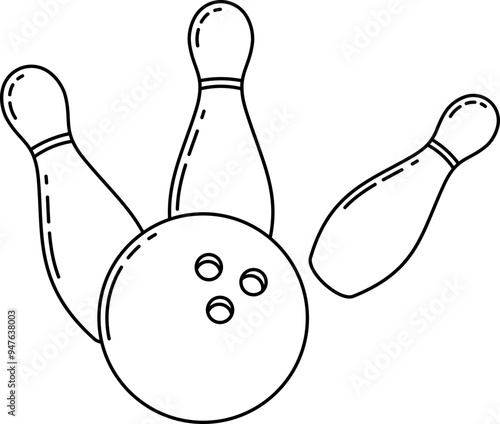 Bowling Ball and Pins Icon