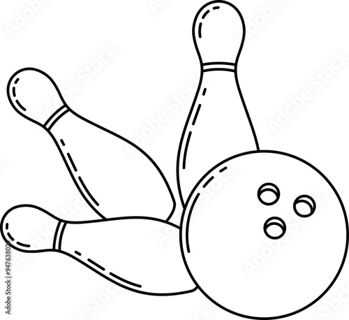 Bowling Ball and Pins Icon