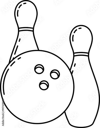Bowling Ball and Pins Icon