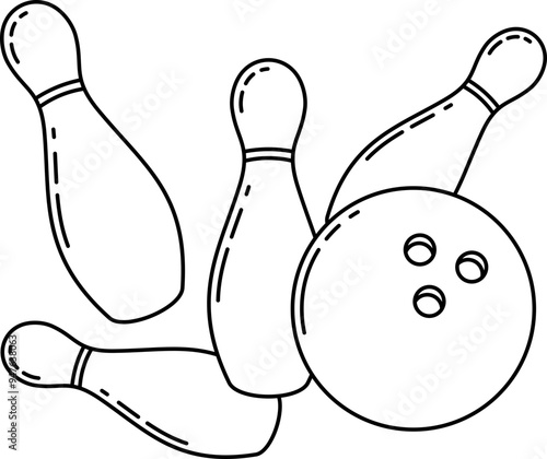 Bowling Ball and Pins Icon