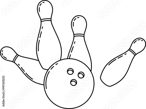 Bowling Ball and Pins Icon