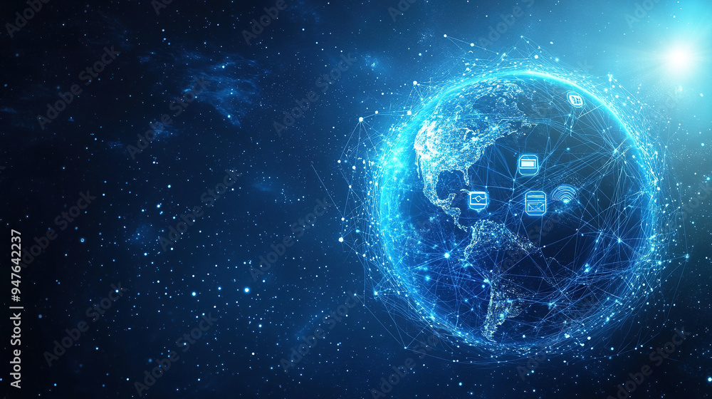 Global network concept. Abstract globe background. Symbolizing global network connectivity. Technology background. Abstract digital blue background with a futuristic globe. Copy space area Global network concept. Abstract globe background. Symbolizing global network connectivity. Technology background. Abstract digital blue background with a futuristic globe. Copy space area