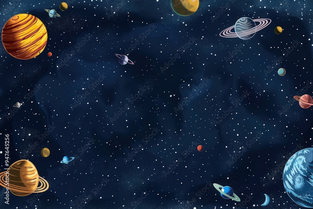 Naklejka premium Planets in space