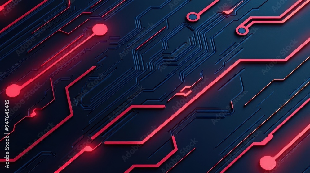 Glowing circuit board patterns in a dark background, tech glowtime, modern and sleek design Glowing circuit board patterns in a dark background, tech glowtime, modern and sleek design