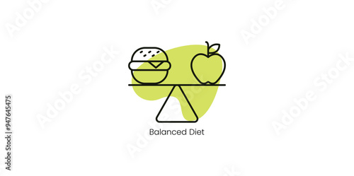 Balanced Diet Vector Icon Highlighting Comprehensive Nutrition Planning