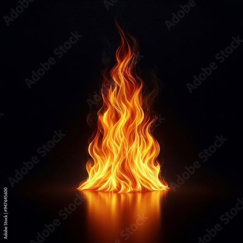 fire on black background 