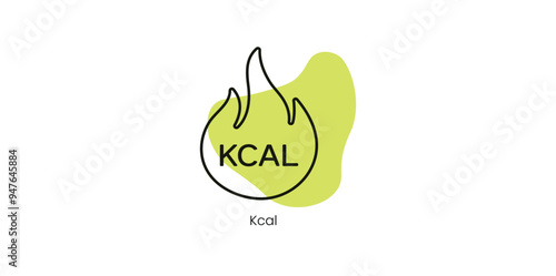 Kcal Vector Icon Representing Caloric Measurement in Dietary Intake